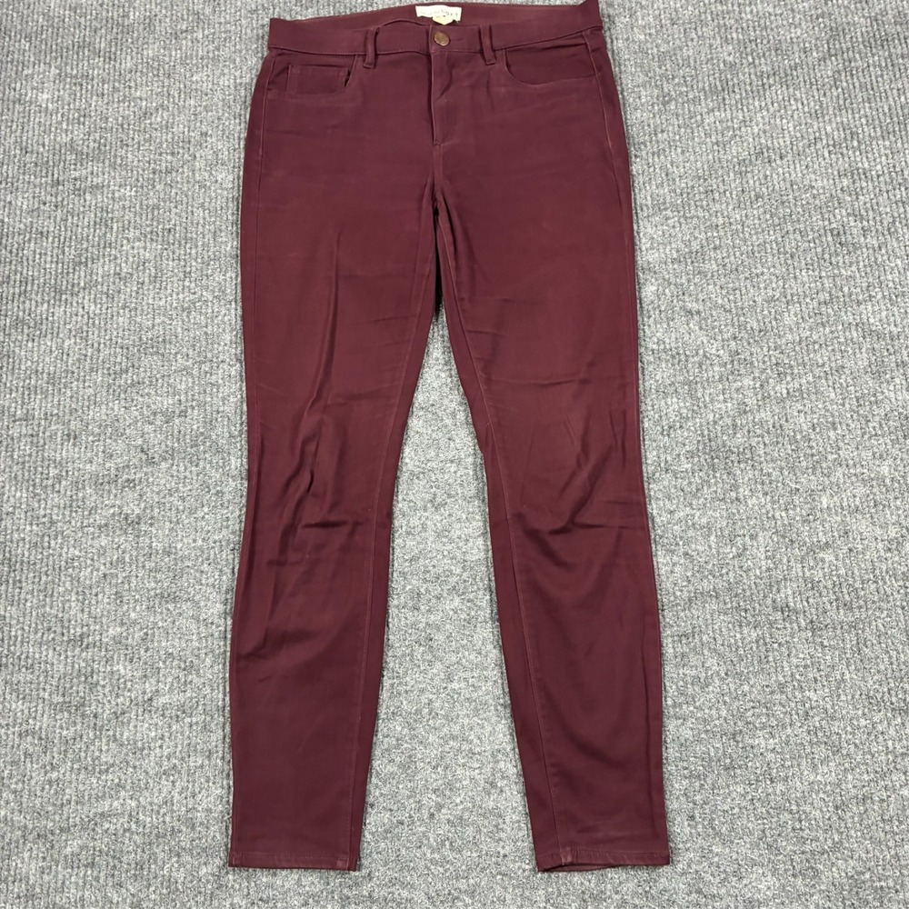 LOFT Womens Legging Pants Size 27/4 Maroon Skinny Stretch Ankle Mid Rise